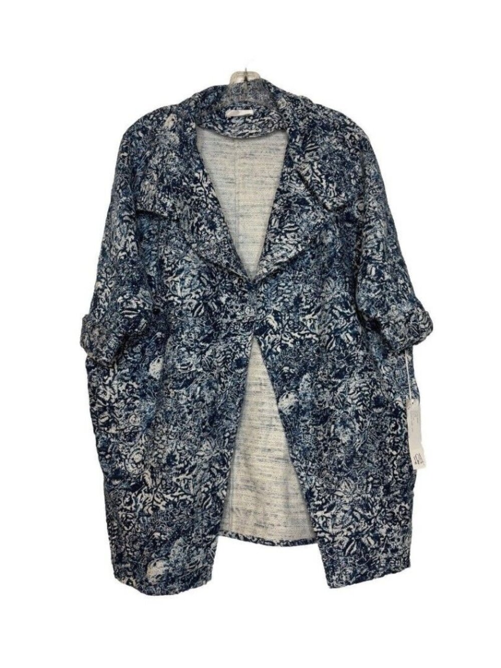 NWT ANTHROPOLOGIE dRA Harvey Jacket Open Blazer One Size Blue White Floral